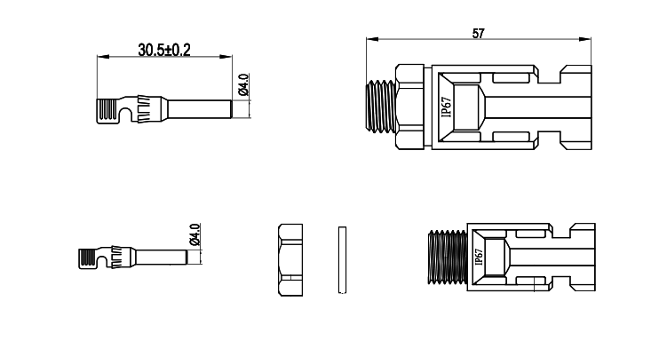 Conector MC4 Trascuadro 501 SCF/CT-1000V